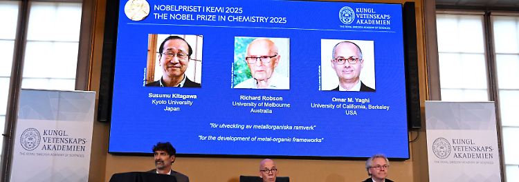 Chemie-Nobelpreis f&uuml;r die Entwickler von metallorganischen Ger&uuml;stverbindungen