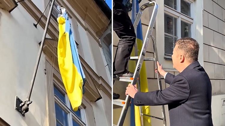 Tschechischer Parlamentspr&auml;sident entfernt Ukraine-Flagge